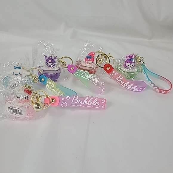 SANRIO 5 Keyring Glitter Bubble Bath Kuromi Hello Kitty My Melody Cinnamoroll - Picture 10 of 10